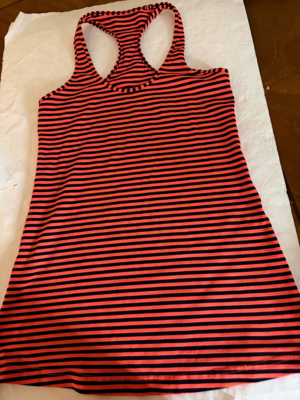 Lululemon Striped Racerback Tank Top - orange & Black